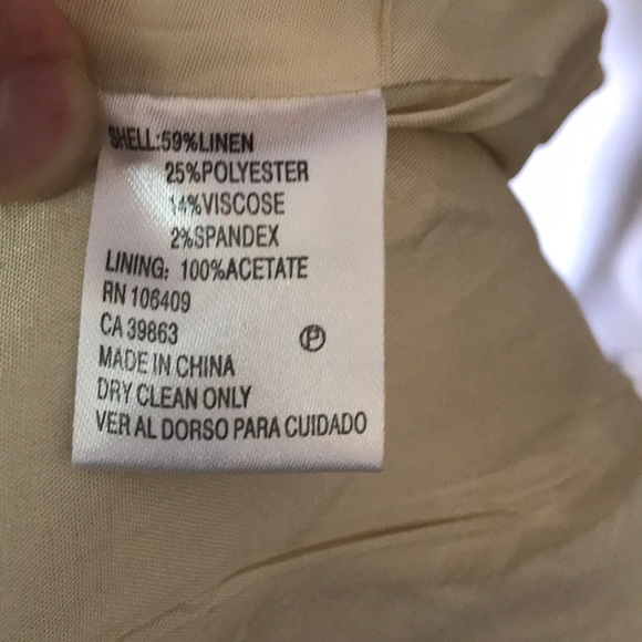 ANTONIO MELANI linen blend cap sleeve blazer 6 - Picture 5 of 5